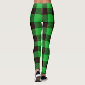 Buffelgroene zwarte vlecht leggings (Achterkant)