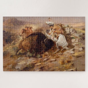 Buffeljacht Native Amerikaanse jagers C M Russell Legpuzzel