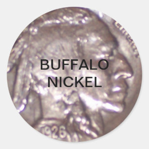 Buffelnikkel Ronde Sticker