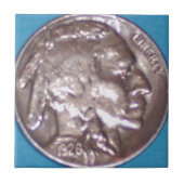 Buffelnikkel Tegeltje (Voorkant)