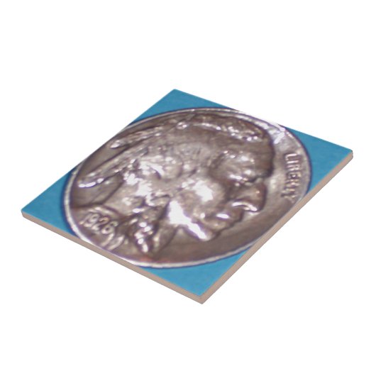 Buffelnikkel Tegeltje (Zijkant)