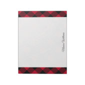 Buffelpatroon met rode en zwarte cheque notitieblok (Gedraaid)