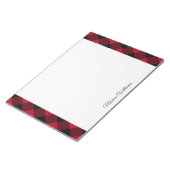 Buffelpatroon met rode en zwarte cheque notitieblok (Schuin)