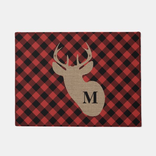 Buffelplaat en bunkermonogram Deer Deer Deat Deurmat (Voorkant)