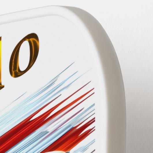 Buffels staan in grasveld met Amerikaanse vlag Pickleball Paddle (Links Detail)