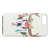 Buffelschedel met doezelaar en bloemen Case-Mate iPhone case (Achterkant (Horizontaal))