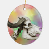 Buffelschedel op Waterverf achtergrond Keramisch Ornament (Links)