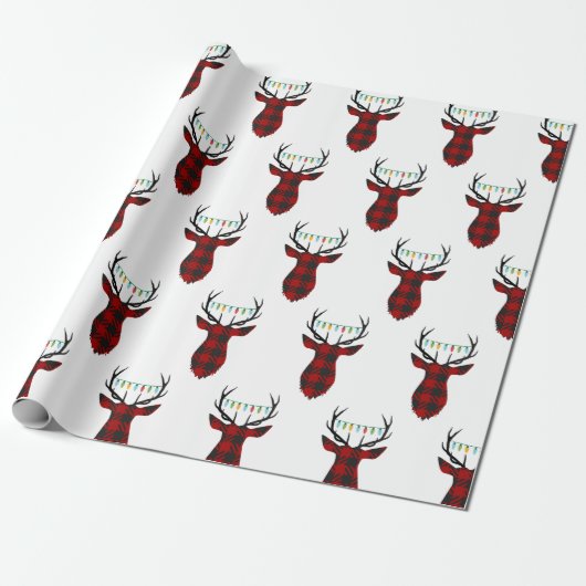 Buffelstaartdeerpapier met gebundelde kersttas cadeaupapier (Uitgerold)