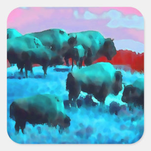 Buffelten Vierkante Sticker