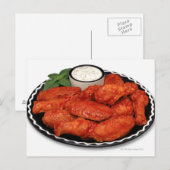 Buffelvleugels met blauwe kaas briefkaart (Voorkant / Achterkant)