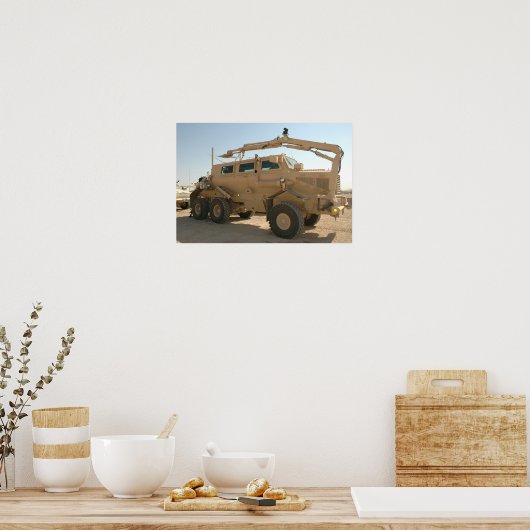 Buffelvoertuig met mijnbescherming poster (Keuken)