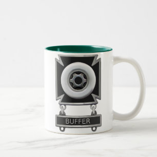Buffer Driver Badge Tweekleurige Koffiemok