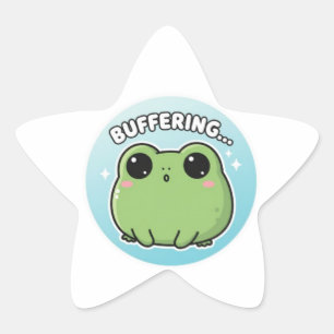 Buffering Kikker Sticker Schattige Lege Kikker Mem