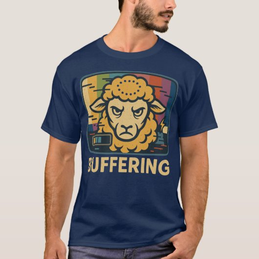 Buffering Sheep Glitch Art T-shirt (Voorkant)