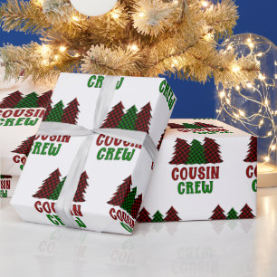 Bufferpatroon met kerstboomstructuur voor de neef- cadeaupapier