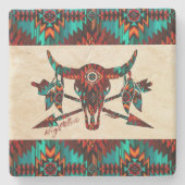 Bufferschedel en Onderzetter van de pijlen Stenen (Voorkant)