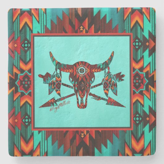 Bufferschedel en Onderzetter van de pijlen Stenen (Voorkant)