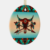 Bufferschedel en pijlen keramisch siermiddel ornament (Rechts)