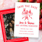 Buffet Dinner Table Hand getrokken Schattigee aang Save The Date