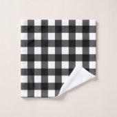 Buffle à carreaux noir et blanc à vichy à carreaux (Gant de toilette)