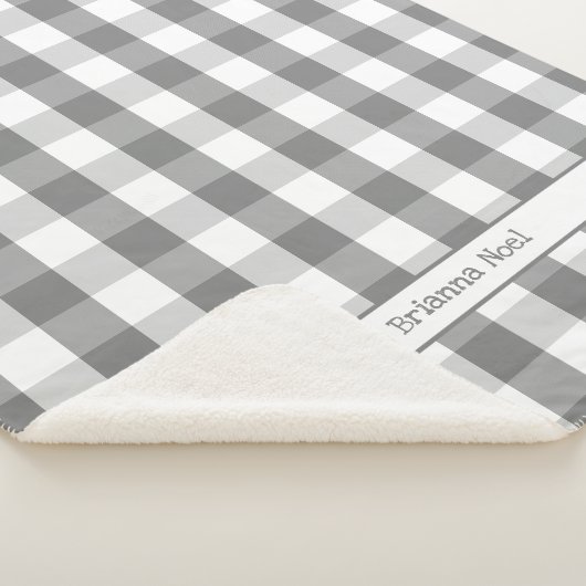 Buffle blanc gris Chèque couverture avec nom (3/4)