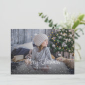 Buffle bleu neigeux Plaid Photo Cartes de Noël (Debout devant)