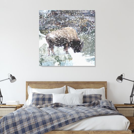 Buffle dans la toile enneigée enneigée Imprimer (Insitu(Chambre))