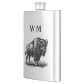 Buffle De Bison Monographique Sur Flacon En Acier  (Gauche)