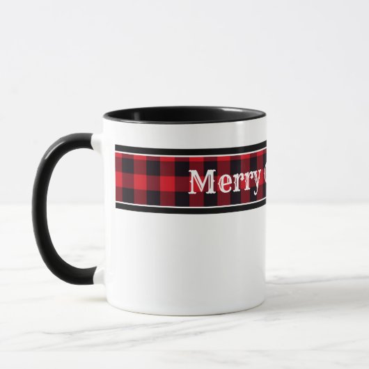Buffle de Noël Plaid Coffee Mug (Gauche)
