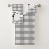 Buffle gris Plaid Farm Horse Serviette de bain ens (En situation)