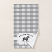 Buffle gris Plaid Farm Horse Serviette de bain ens (Serviette à main)