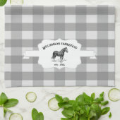 Buffle gris Plaid Farm Horse Serviette de cuisine (Plié)