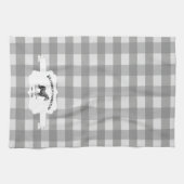 Buffle gris Plaid Farm Horse Serviette de cuisine (Horizontal)
