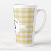 Buffle jaune Plaid Farm Pig Latte Mug (Droite)