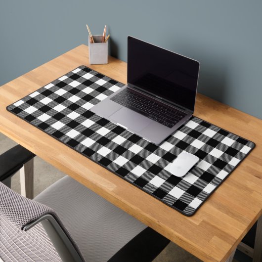 Buffle noir blanc Plaid Motif cadeau de Noël (Bureau 2)