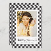 Buffle noir blanc Plaid Photo Cartes de Noël (Devant / Derrière)