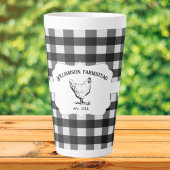 Buffle noir Plaid Farm Poulet Latte Mug