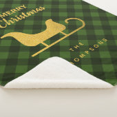 Buffle noir vert de Noël Plaid Père Noël Sleigh (3/4)