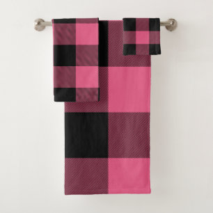 Buffle rose et noir rustique plaqué À damiers chèq