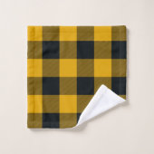 Buffle rustique Jaune Noir Plaid À damiers Chèques (Gant de toilette)