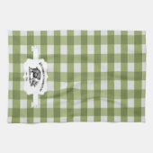Buffle vert Plaid Farm Pig Serviette de cuisine (Horizontal)