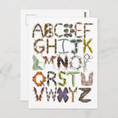 Bug Alphabet Kinder Insectenthema ABC Briefkaart (Voorkant / Achterkant)