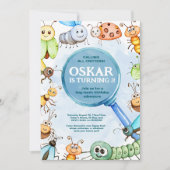 Bug Birthday Invitation, Critter Birthday Boy Kaart (Voorkant)