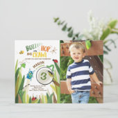 Bug Birthday Invitation Insect Bugs Boy bugging Kaart (Staand voorkant)