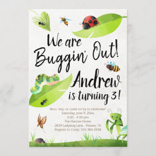 Bug Birthday Invitation - We zijn uit de buik! Kaart