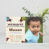 Bug Birthday Uitnodiging met foto (Staand voorkant)
