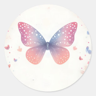 Bug Boho Soft Glow Live Butterfly Baby shower Ronde Sticker