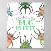 Bug Buffet Party Poster met breekbaar voedseloverz (Voorkant)