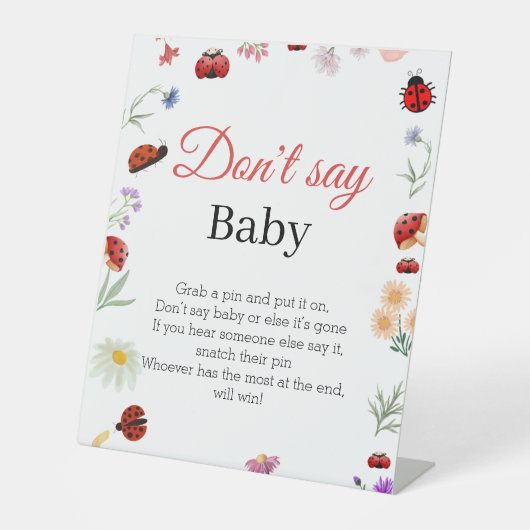 Bug Don't Say Baby Baby shower Jeu signe (Recto)