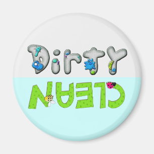 Bug en Germ Clean Dirty Dishwasher Magnet Magneet